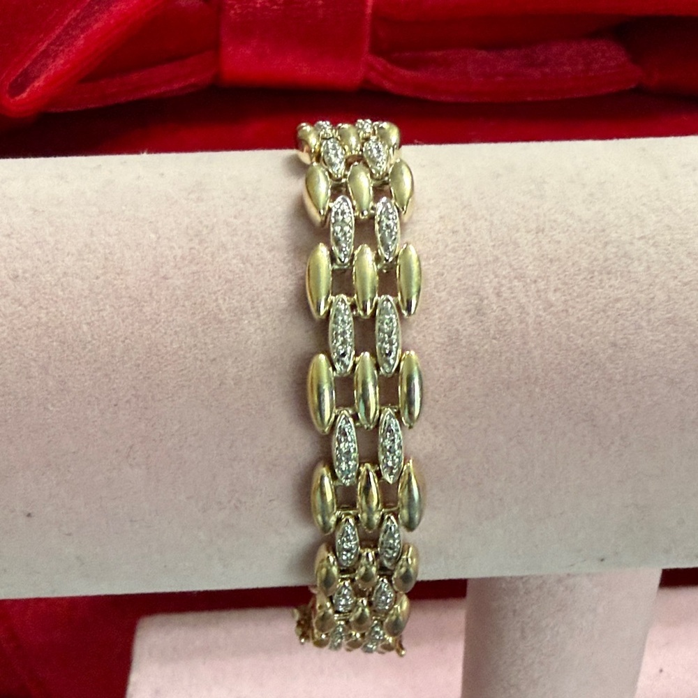 VTG Sterling Silver 7.25" Ross Simmons Diamond Bracelet Solid 925 Silver